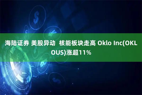 海陆证券 美股异动  核能板块走高 Oklo Inc(OKLOUS)涨超11%