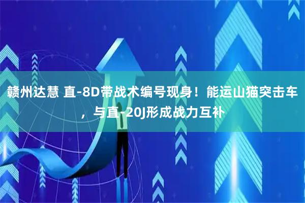 赣州达慧 直-8D带战术编号现身！能运山猫突击车，与直-20J形成战力互补